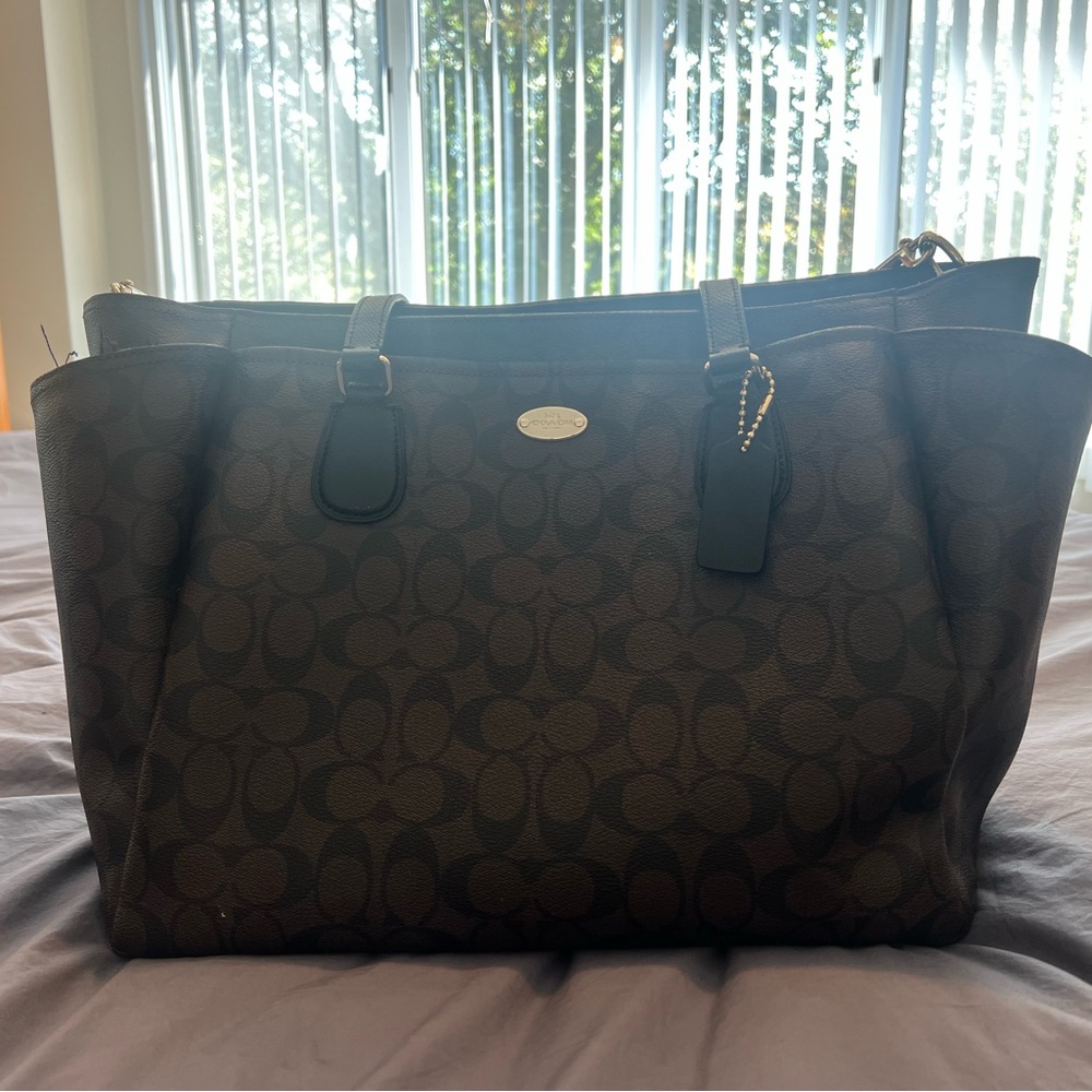 Coach Dark Brown Signature Tote
